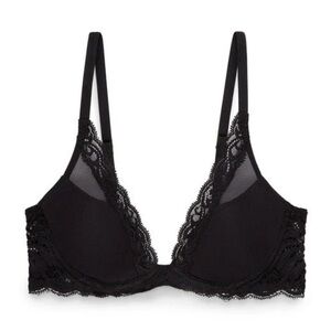 Natori Feathers Plunge Bra | Black | 32C